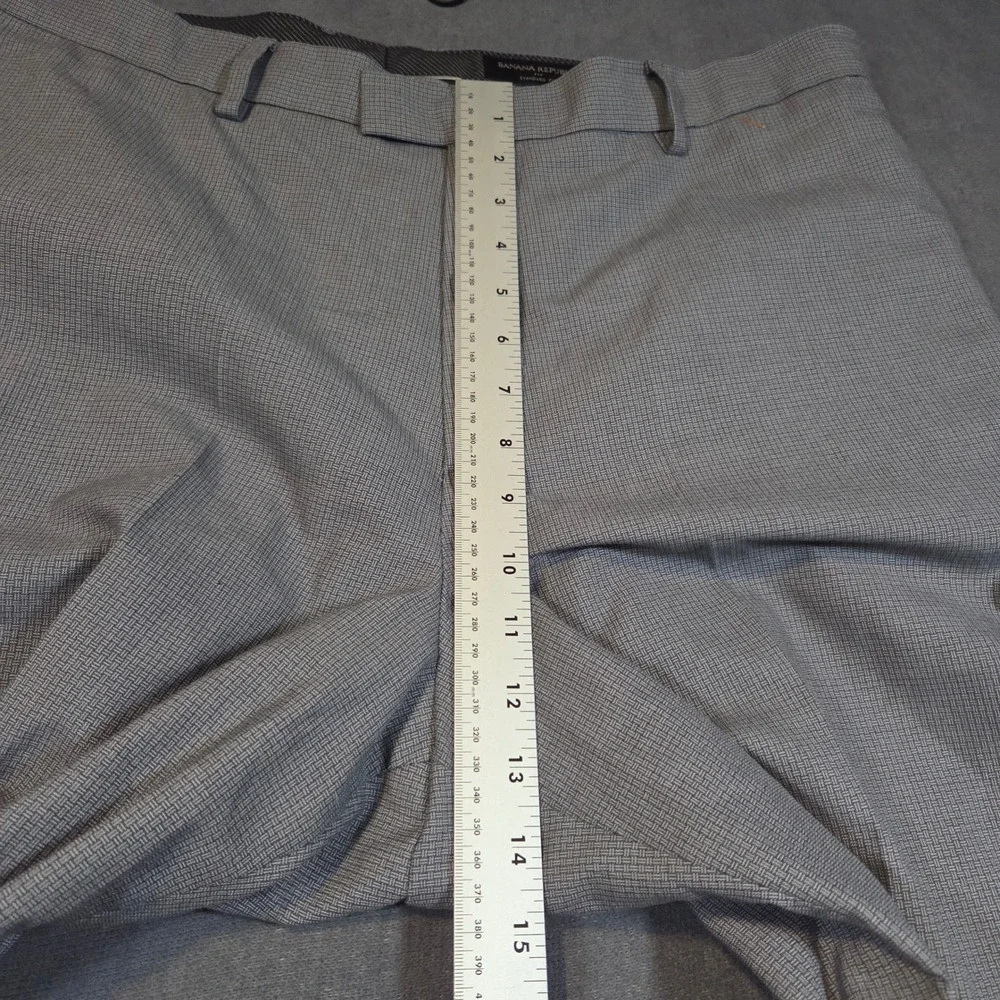 Banana Republic Dress Pants Mens 38x30 Gray Standard Fit Micro Pattern